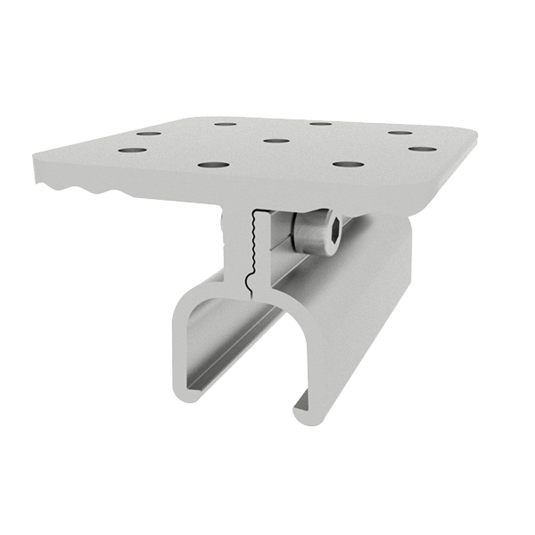 Solar panel clamp for metal roof mount