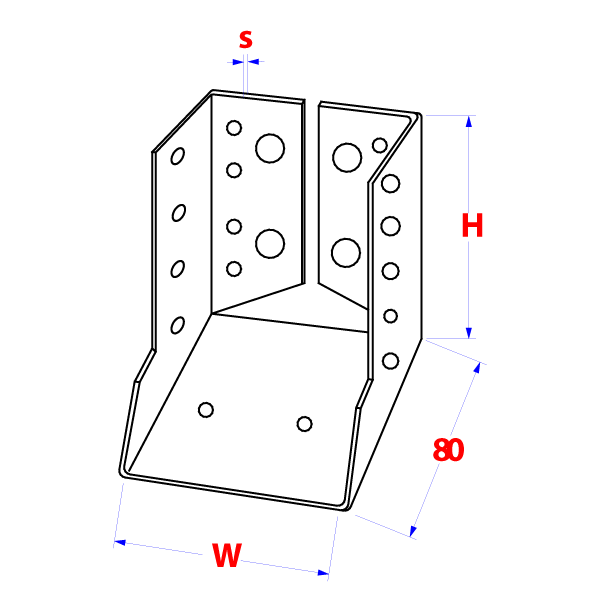 Inner folded joist hanger